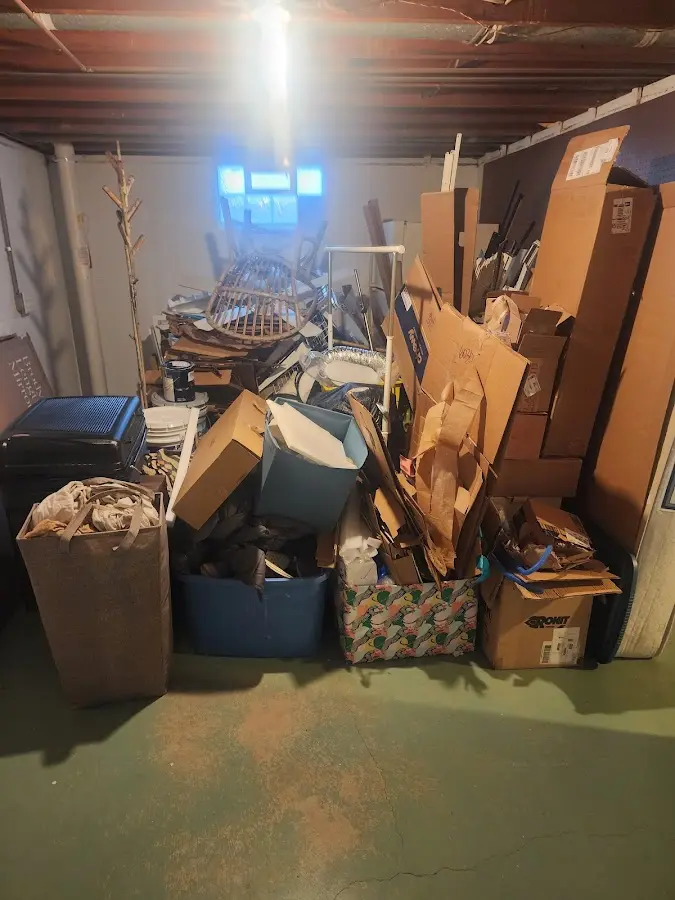 Roll-off dumpster container at job site for 4 Yard Dumpster Rental in Pryor Creek